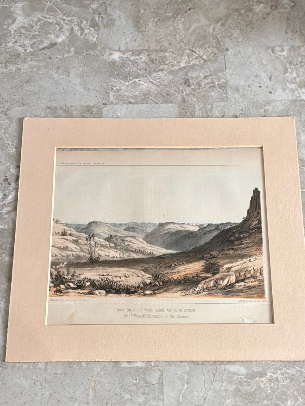 Wahsatch Mountains Utah Lithograph